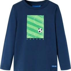 Langærmet T-shirt til børn str. 104 marineblå