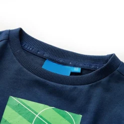 Langærmet T-shirt til børn str. 104 marineblå