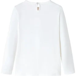 Langærmet T-shirt til børn str. 116 ecrufarvet