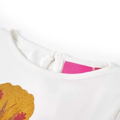 Langærmet T-shirt til børn str. 116 ecrufarvet