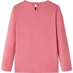 Langærmet T-shirt til børn str. 116 gammelrosa