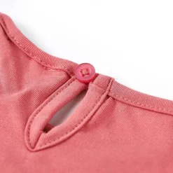 Langærmet T-shirt til børn str. 116 gammelrosa