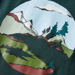 Langærmet T-shirt til børn str. 92 mørkegrøn
