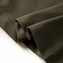 Langærmet T-shirt til børn str. 116 kakifarvet