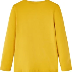 Langærmet T-shirt til børn str. 104 okkergul