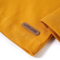 Langærmet T-shirt til børn str. 104 okkergul