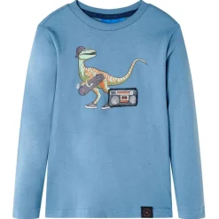 Langærmet T-shirt til børn str. 92 lyseblå