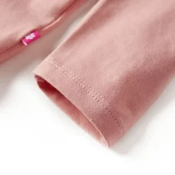 Langærmet T-shirt til børn str. 128 lyserød