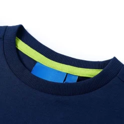 Langærmet T-shirt til børn str. 104 marineblå
