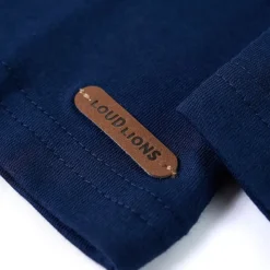 Langærmet T-shirt til børn str. 104 marineblå