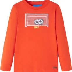 Langærmet T-shirt til børn str. 104 orange
