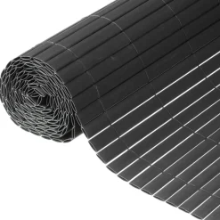 Nature haveskærm dobbeltsidet 1 x 3 m PVC antracitgrå