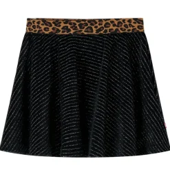 Nederdel til børn str. 116 leopardmønster sort