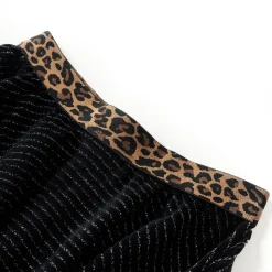 Nederdel til børn str. 116 leopardmønster sort