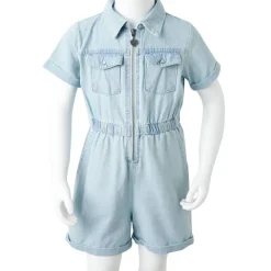 Onesie til børn str. 92 med korte ærmer lyseblå