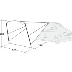 Outwell solsejl Touring Canopy sort og grå