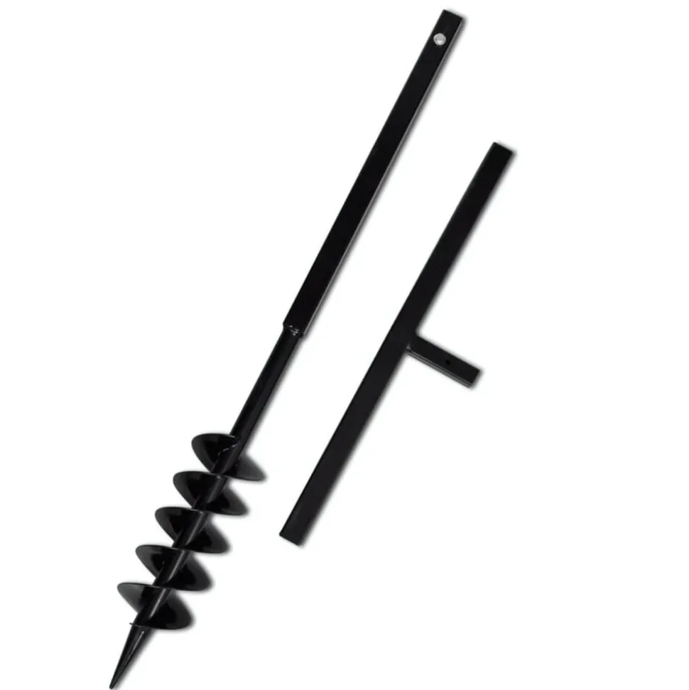 Pælebor med håndtag, 100 mm, med forlængerrør, 5 m, stål