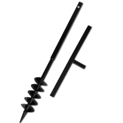 Pælebor med håndtag, 100 mm, med forlængerrør, 5 m, stål