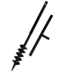 Pælebor med håndtag, 100 mm, med forlængerrør, 9 m, stål