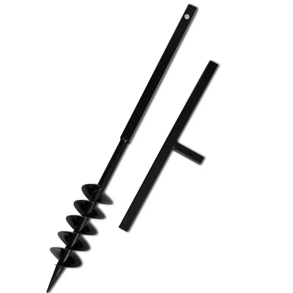 Pælebor med håndtag, 100 mm, med forlængerrør, 9 m, stål