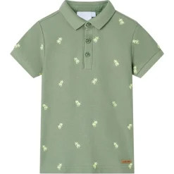 Poloshirt til børn str. 92 khakifarvet