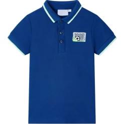 Poloshirt til børn str. 104 mørkeblå