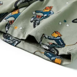 Pyjamas til børn str. 92 korte ærmer lys kakifarve