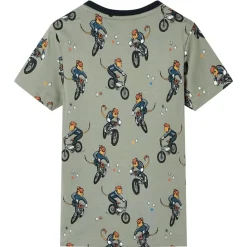 Pyjamas til børn str. 92 korte ærmer lys kakifarve