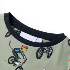 Pyjamas til børn str. 92 korte ærmer lys kakifarve