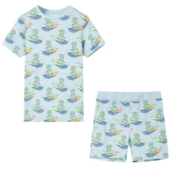 Pyjamas til børn str. 104 korte ærmer lyseblå