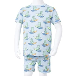 Pyjamas til børn str. 104 korte ærmer lyseblå