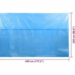 Rektangulært poolovertræk 450 x 220 cm PE blå