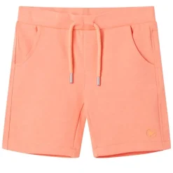 Shorts til børn str. 128 med snøre neon-orange