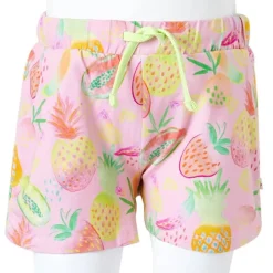 Shorts til børn str. 104 med snøre lyserød