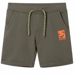 Shorts til børn str. 116 med snøre mørk kakifarve
