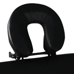 Sort sammenfoldeligt massagebord, 3 zoner med aluminiumsramme