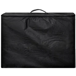 Sort sammenfoldeligt massagebord, 3 zoner med aluminiumsramme