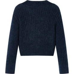 Strikket cardigan til børn str. 104 marineblå