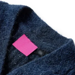 Strikket cardigan til børn str. 104 marineblå