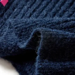Strikket cardigan til børn str. 104 marineblå