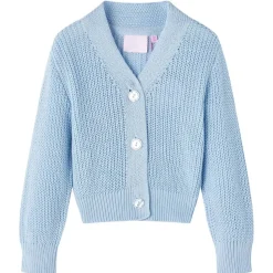 Strikket cardigan til børn str. 92 blå