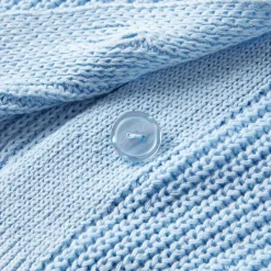 Strikket cardigan til børn str. 92 blå