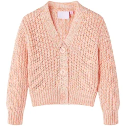 Strikket cardigan til børn str. 104 lyserød
