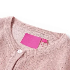 Strikket cardigan til børn str. 92 strik lyserød