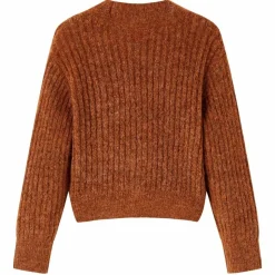Strikket cardigan til børn str. 92 cognacfarvet