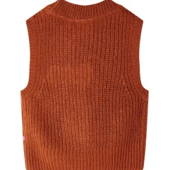 Strikket vest til børn str. 92 strikket cognacfarvet