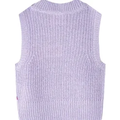 Strikket vest til børn str. 92 strikket lyslilla