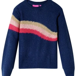 Sweater til børn str. 104 strikket marineblå