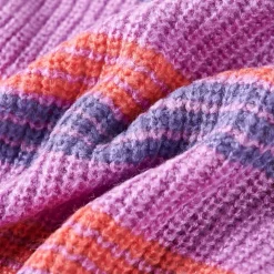 Sweater til børn str. 92 strikket lilla og lyserød