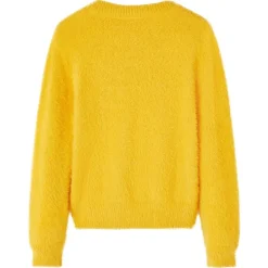 Sweater til børn str. 104 strikket okkergul